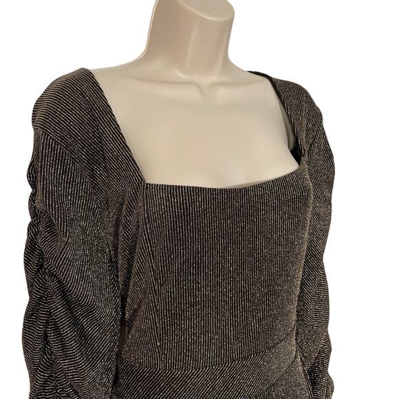 Torrid NWT Gold Black Glitter Knit Stretch Jumpsuit, Long Sleeve, Plus size 16 - Picture 2 of 7